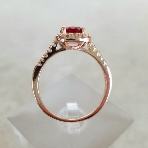 18k Over Sterling Ruby Ring - Picture 4 of 8